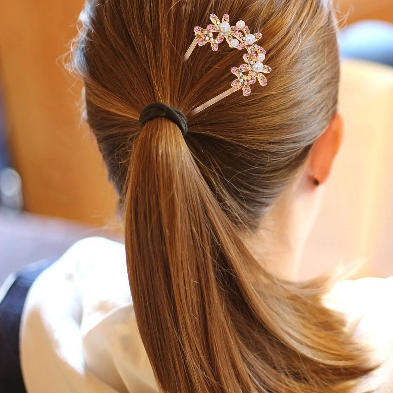 

2Pcs Handmade Pearl Rhinestone U Shaped Hairpin Wedding Bride Headdress Bridal Hairpiece Handmade Hairpin Bridal Hair Decoration