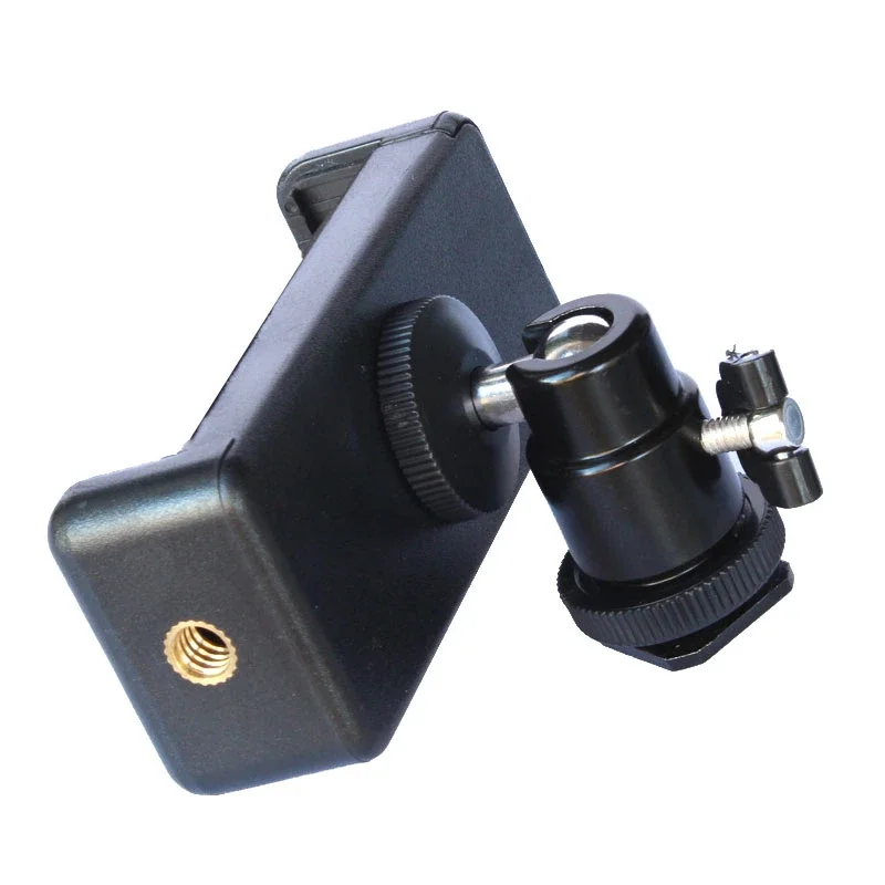 Stand For SLR Camera Hot Shoe Phone Clip Universal Moblie Phone Holder Bracket With Mount 1/4 Screw Tripod Monopod image 6