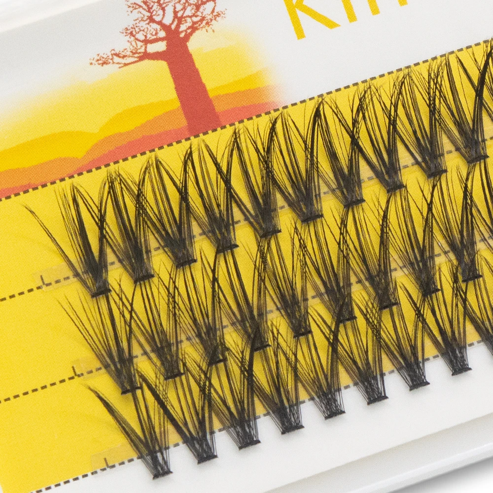 Kimcci 20D Wimpers met stompe punt Pluizige en natuurlijke volumineuze wimpers Zachte valse wimpers voor dagelijkse glamour Make-uptools