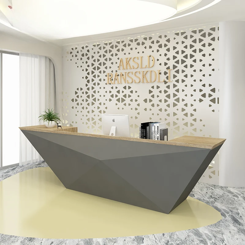 Front desk, reception desk, beauty institution, cash register, bar counter, commercial modern simple baking paint image 5
