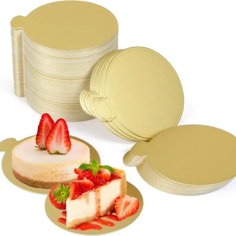 10pcs/set Golden silver Mousse Mat Bottom Foam Cake Base Boards Paper Board Shape Dessert Tray Christmas Cake Decoration Tools