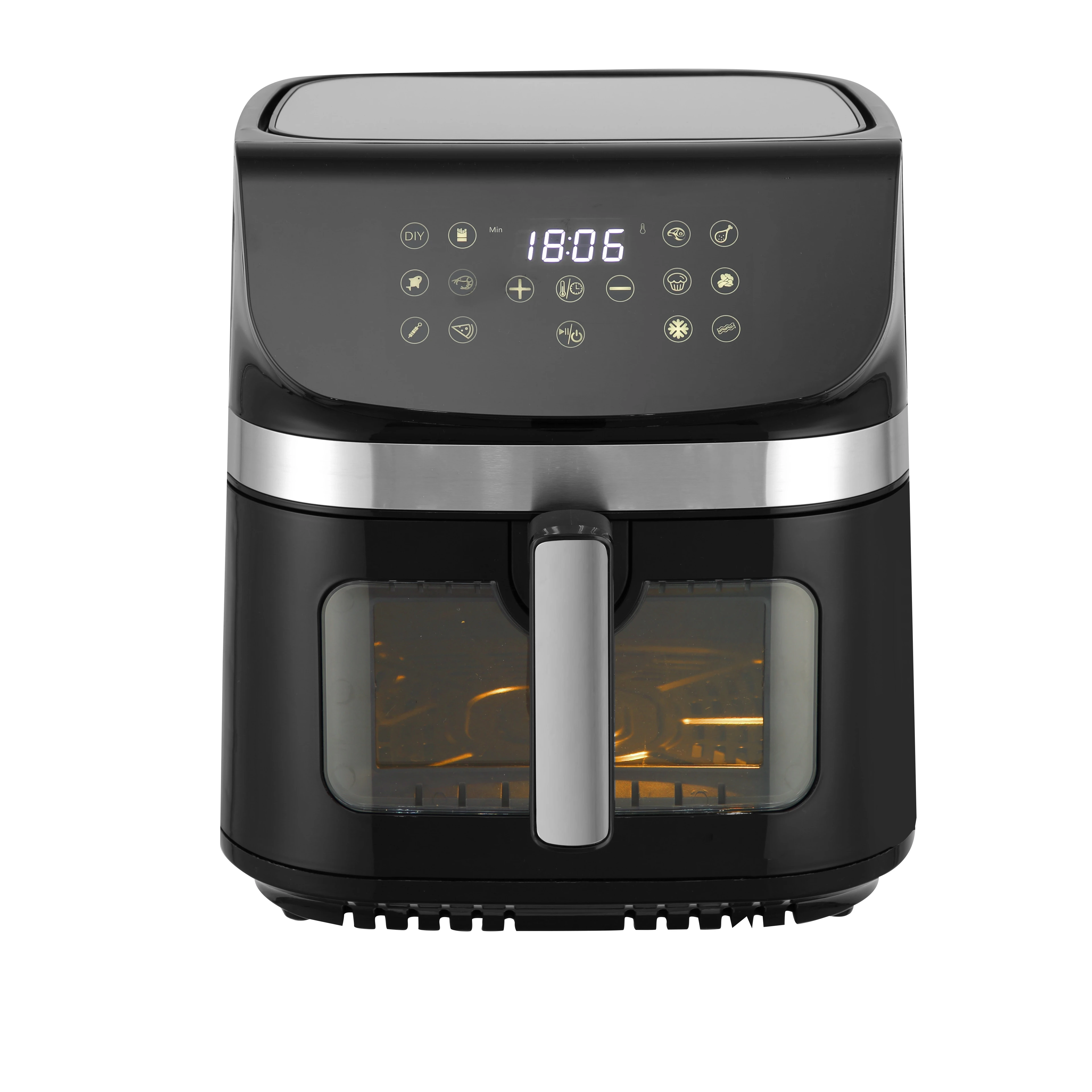 2400W 9L Large Digital Touch Screen Air Fryer Stainless Steel Cover Oil-Free Square Roasting Kitchen Cooking Appliance