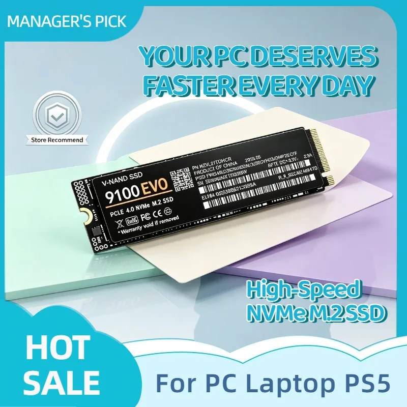 M2 NVMe SSD 9100 EVO Original Internal Solid State Hard Drive 500GB 1TB 2TB 4TB for Notebook Laptop Desktop Max Unit 1TB 8K NVMe