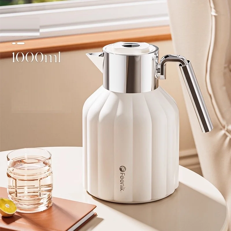 

1000ML Fashion Thermosflask Thermos Water Coffee Bottle Glass inner container Coffee Cup Mug Teapot Heat Cold Preservation