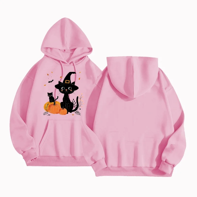 2025 Spring and Autumn Hot Retro Fashion Cartoon Cat Printed Hoodie Comfortable and Casual Men and Women's Couple Coat Top