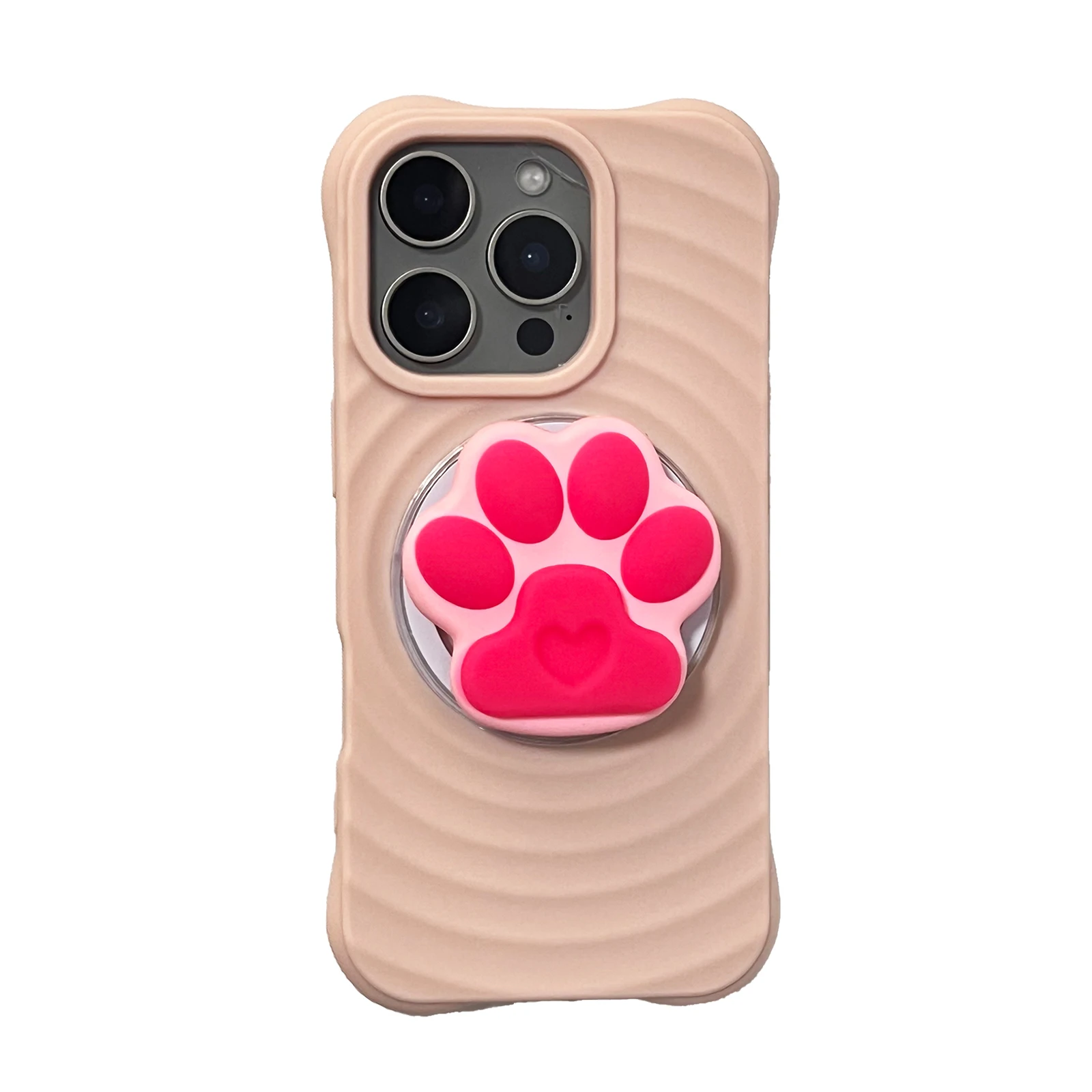 Leuke Cartoon Siliconen Cat Claw Telefoonhouder Grip Tok Telefoonhoesje Stand Ondersteuning voor iPhone 17 iPhone 16 Pro Max Samsung