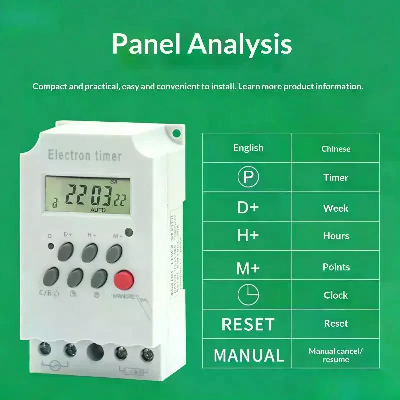 ON/OFF 220V 30A Second Setting Digital Timer Switch 24hr 7 Days Weekly Programmable Time Relay Voltage Output 16