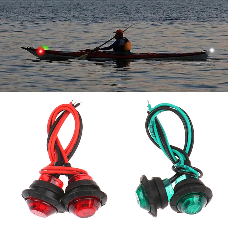 Luces LED de popa redondas para barco marino, lámparas traseras blancas impermeables, marcador lateral para yate, luces de cortesía, 12V, juego de