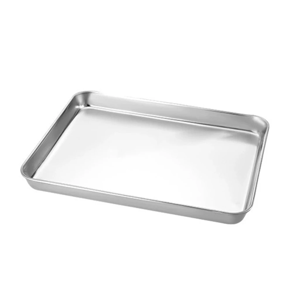 Rectangular Stainless Steel Tray Featuring Flat Bottom For BBQ Grilling And Restaurant Food Performance