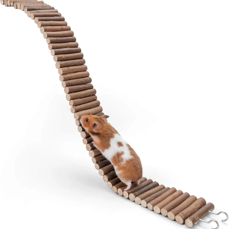 Hamster Suspension Bridge Toy Long Climbing Wooden Ladder for Hamster Mice Mouse Gerbils Sugar Glider Rat and Other Small Animal