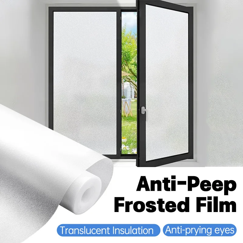 Self-adhesive frosted window film window stickers adhesive wall wallpaper anti-peeking opaque insulation film bathroom bedroom o