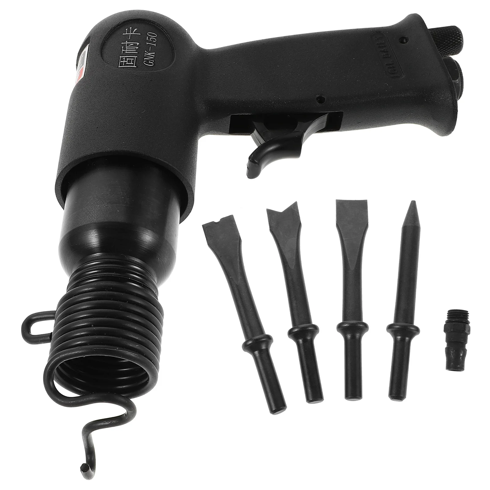 1 conjunto multifuncional 150mm cinzel de ar para metalurgia resistente remoção de ferrugem reparo de freio automotivo com 4 cinzéis ferramenta de martelo