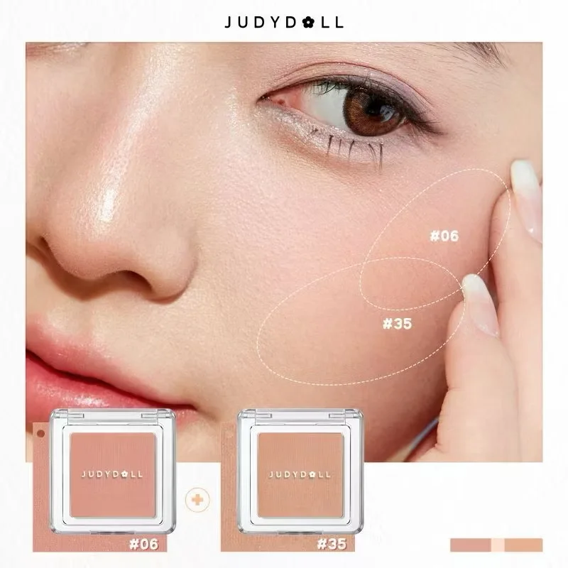 Judydoll Jednokolorowa Matowa Paleta do Policzków Podkreślająca Rozświetlenie Delikatny Połysk Codzienna Atmosfera Cień do Powiek Róż do Makijażu Twarzy