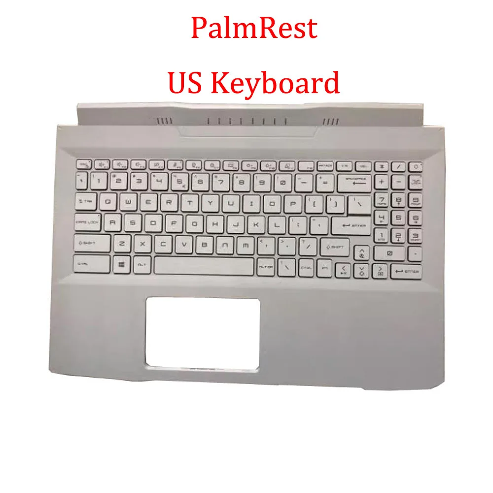

White Laptop PalmRest&US Keyboard For MSI Sword 15 A11U A11UG A11UE A11UD A11UC A11SC English US No Touchpad New