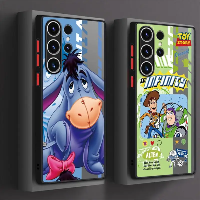 Eeyore Toy Story Bambi Matte Phone Case for Samsung Galaxy S24 S23 S22 Ultra S21 S20 FE S10 S9 Note 20 10 Plus Translucent