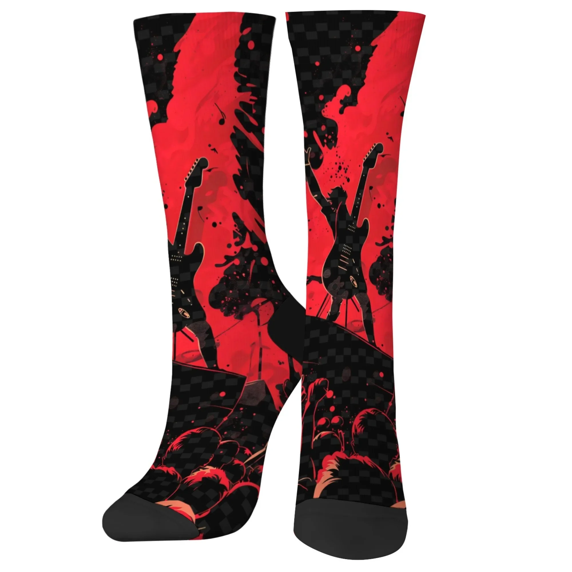 Crazy Music Rock Party Socks Unisex Happy Funny Crew Socks Fashion Casual Sports Socks Hip Hop Harajuku Retro Style Novelty Gift