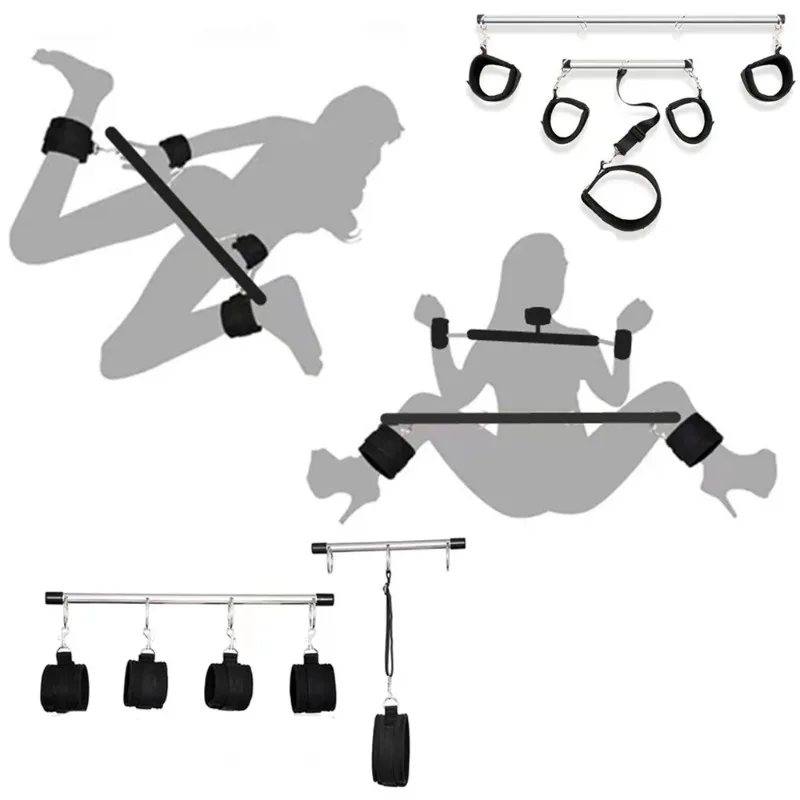 Mujer BDSM esposas sujeciones pierna abierta barra esparcidor juguete الجنسي SM esclavo الكبار juego الجنسي arnés cuello mano