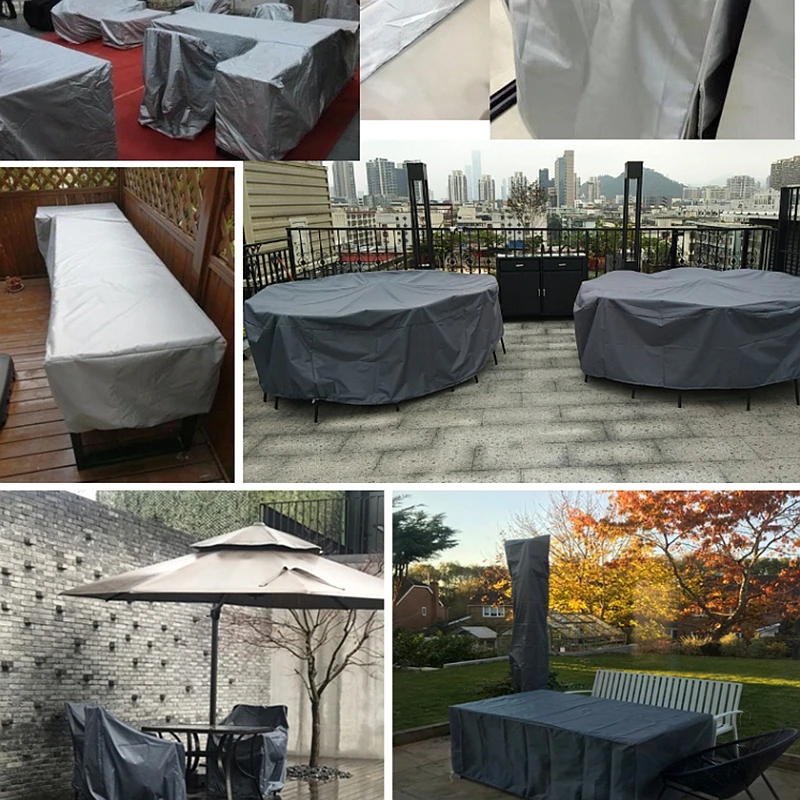 Dust Cover Outdoor Furniture Cover Sofa Chair Table Cover Rain Snow Dust Covers Waterproof Cover Silver and Black Smart Cover