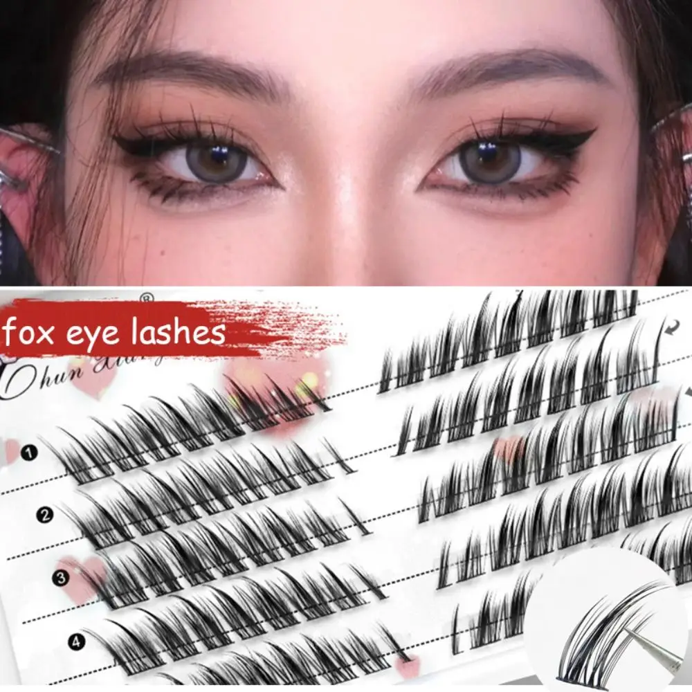 Dramático Volume Fox Eye Cílios Postiços, Cílios Postiços 3D, Grosso, Longo, Maquiagem, Extensão dos Olhos, Beleza da Menina, 3 Fileiras, 5 Fileiras, 10 Fileiras