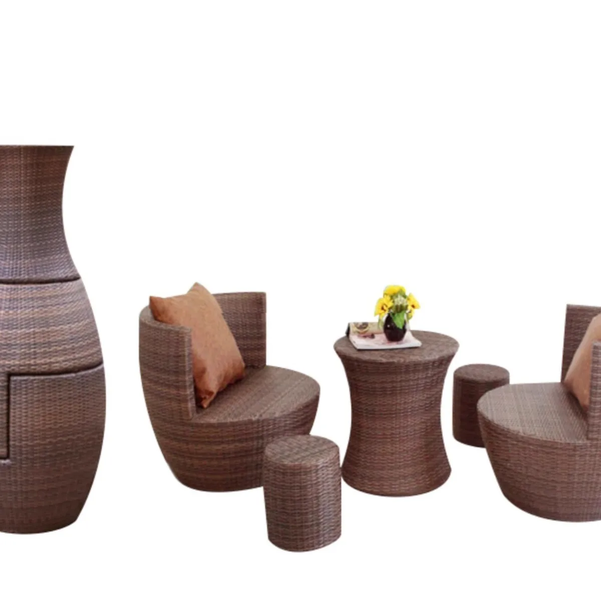 

Outdoor, rattan balcony small tables and chairs, furniture combination, simple and creative