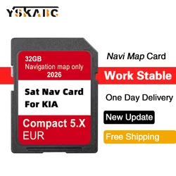 Sat Nav Update SD Card 2026 for KIA Compact 5.X Carens Ceed Niro Optima Picanto Rio Soul Sportage Stonic 32GB EU UK GPS Maps