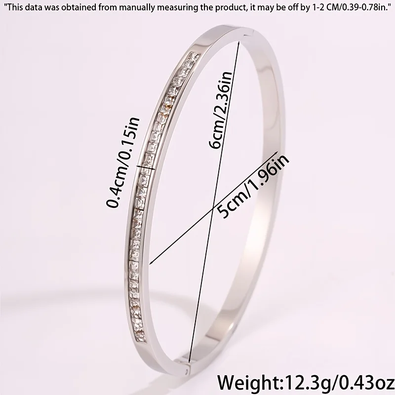 2026 Trendiges Titanstahl-Armband, stapelbar, römische Ziffer, Zirkon-Manschettenarmband für Frauen, luxuriöser minimalistischer Schmuck, Geschenk – Detail 4