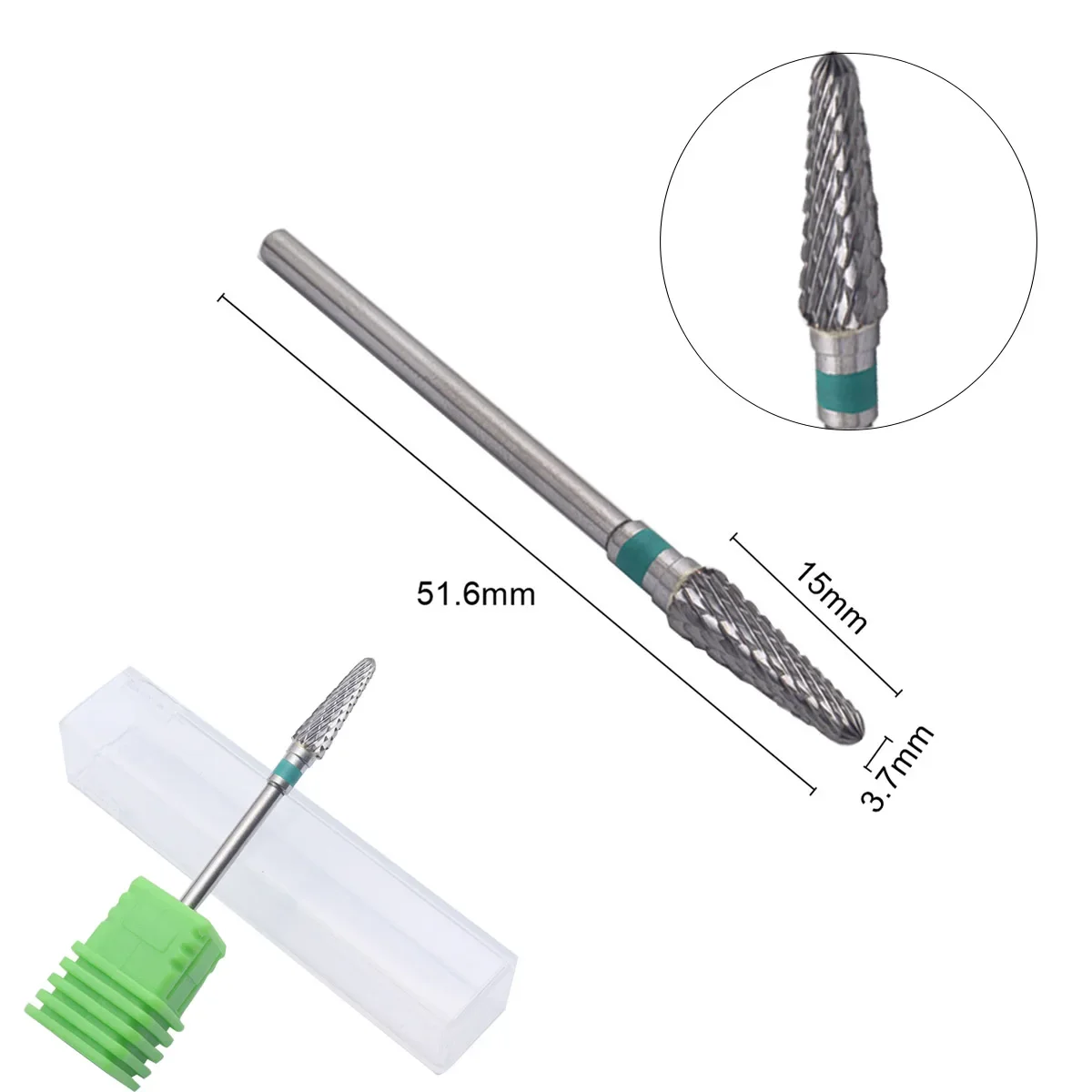 Brocas cónicas afiladas (corte cruzado) broca de carburo para uñas 3/32 rebabas de manicura para agujero perforado accesorio de equipo de decoración de uñas