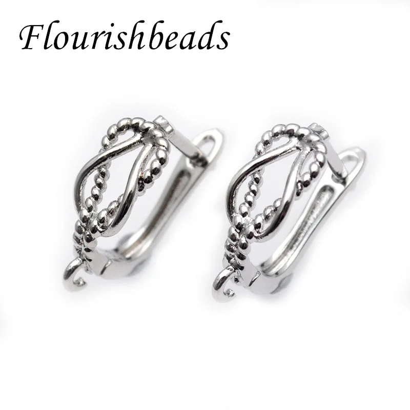 New Design Rhodium Color Hollow Out Earring Hooks jewelry findings parts 30pcs/lot