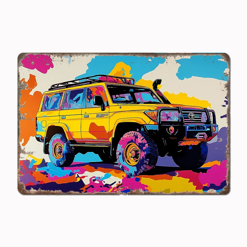 To Landcruiser II - Pop Art Player Posters Metal Sign Custom Tin Wall Decor Club Garage Drawing Room Decor Vintage Home Decor