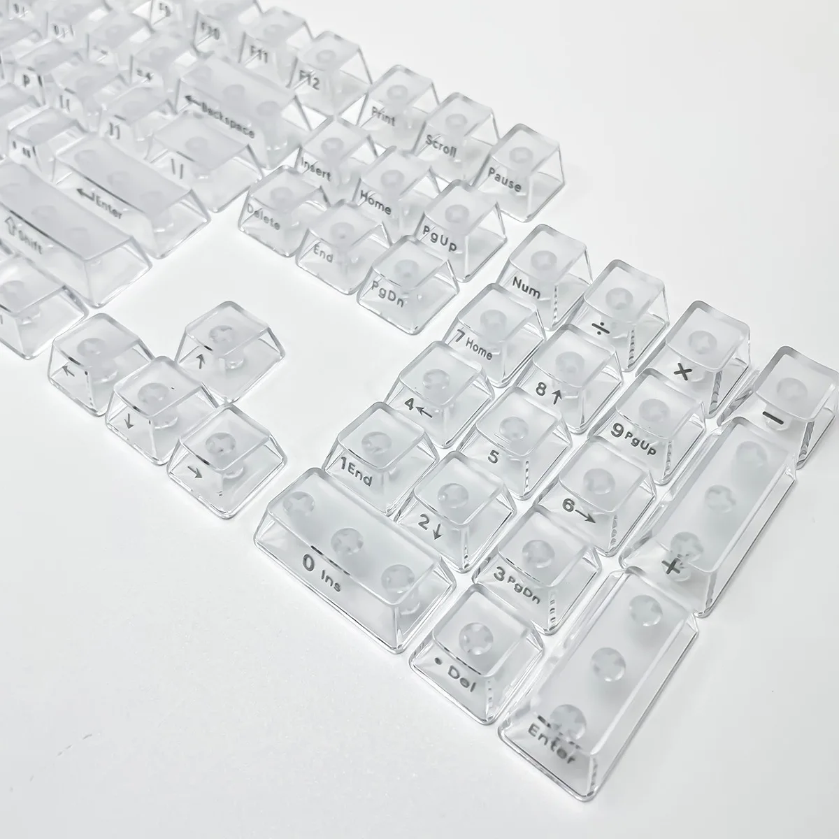 Imagem -03 - Keycaps de Escultura Lateral Transparente para Teclado Mecânico Perfil Oem Faça Você Mesmo Rgb pc Retroiluminado Rgb Layout Iso Gk61