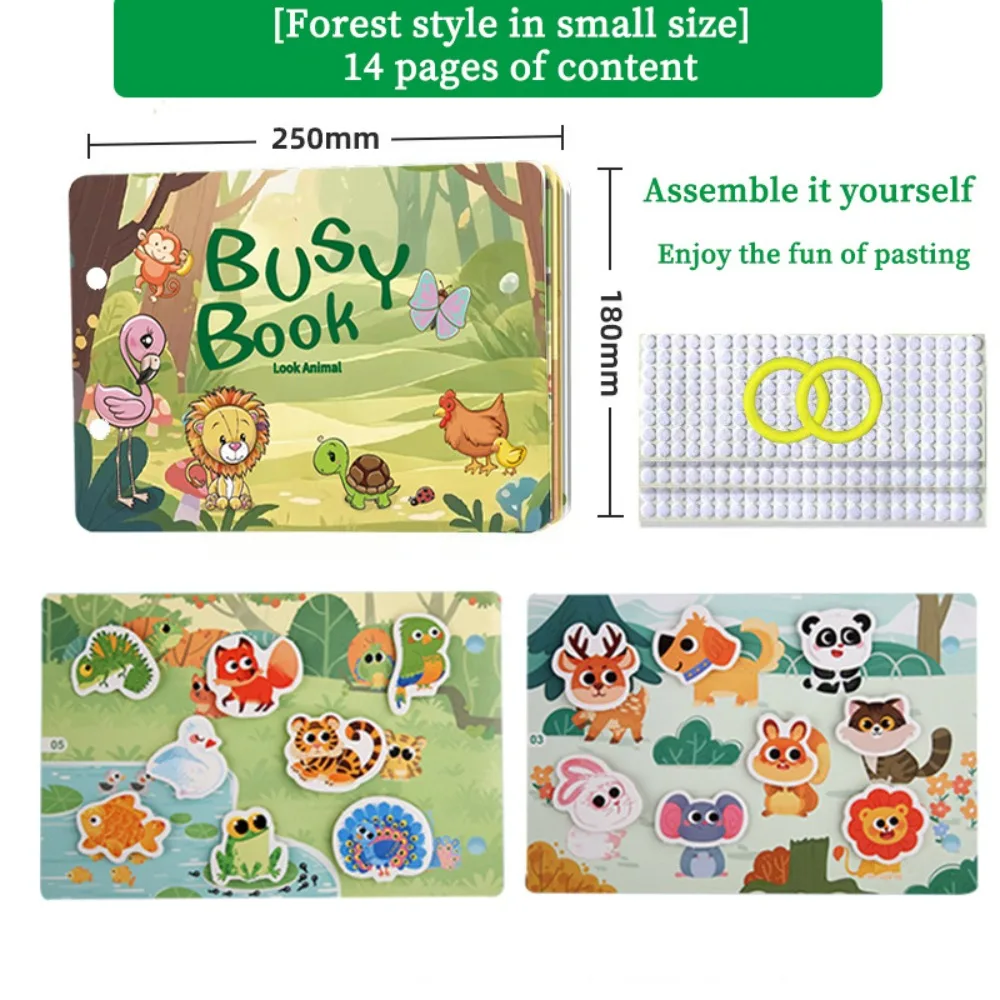 

Interactive Busy Book for Kids Stickers Early Learning Toddler Quiet Book Matching Game Education Toy Montessori Baby Busy Book