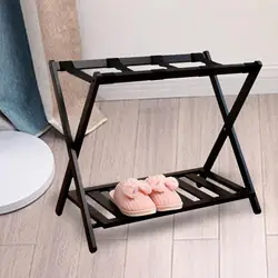 Foldable Luggage Rack with Storage Shelf Extra Wide for Room