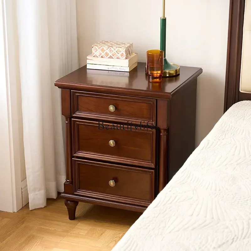 z.56American Furniture All Solid Wood Mini Locker Vintage Mark Bedside Table