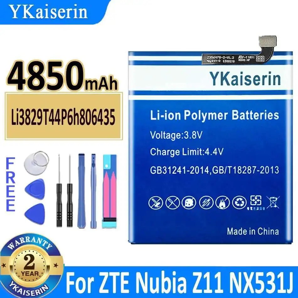 

For Zte Nubia Z11 NX531J Li3829T44P6h806435 Premium Replacement 4850mAh Mobile Phone Battery