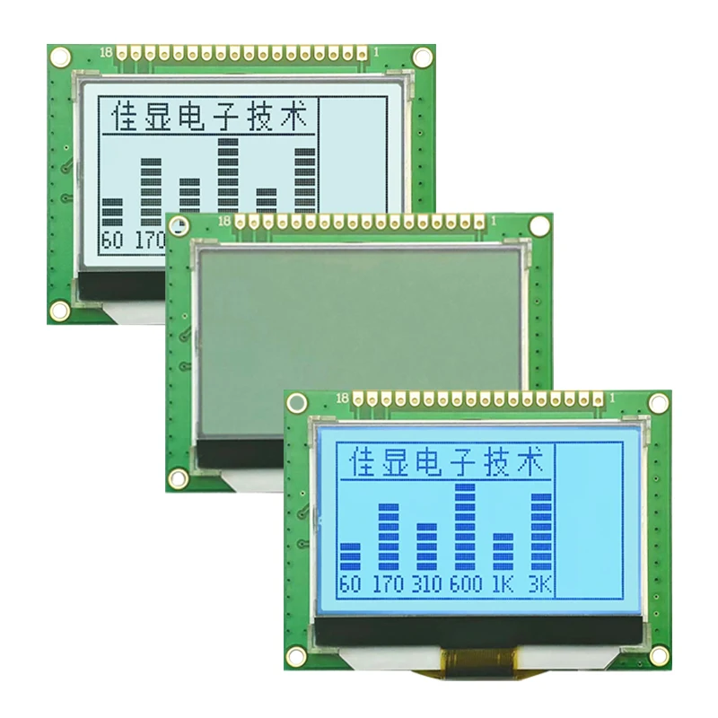 12864 cog matrix lcd display green blue color backlit JXD12864-09 cog lcd module cog12864