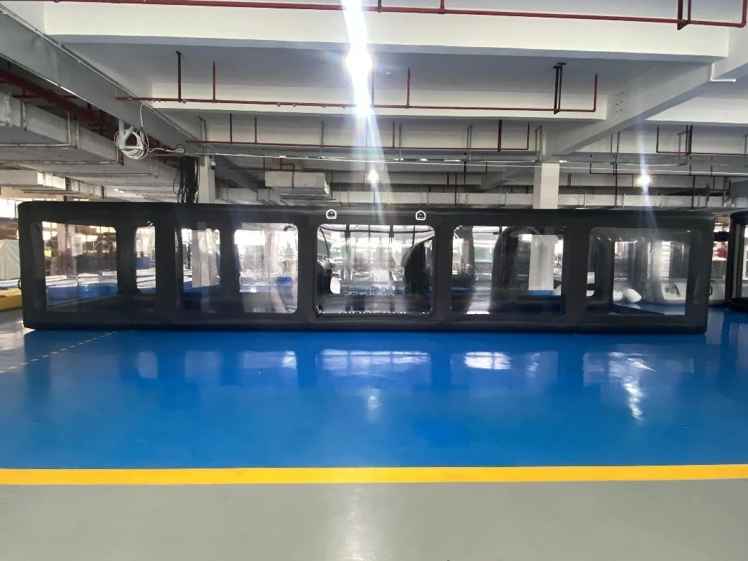 New Arrival Factory Price Square Air Inflatable Car Cover Black Transparent Inflatable Garage for Car