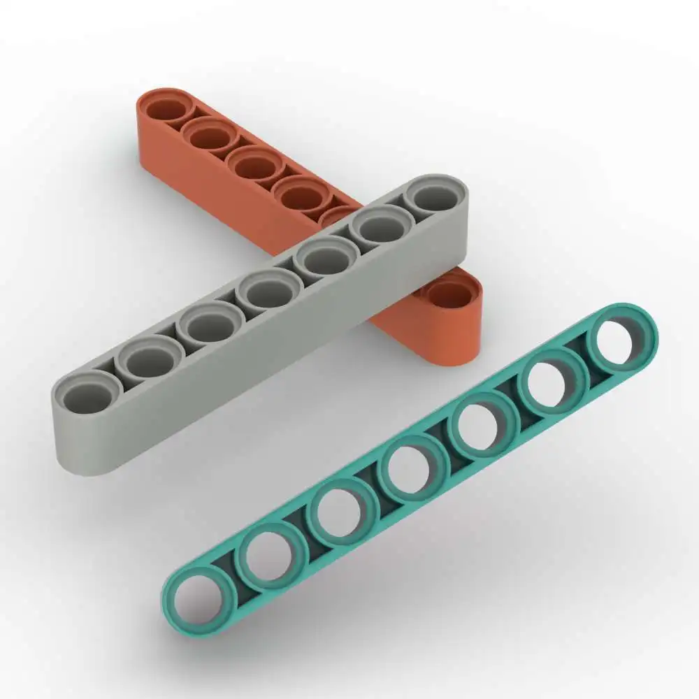 Moc 10 peças 32524 conector grosso 1x7 com furo tijolo liftarm empilhamento bloco de construção adequado brinquedos adultos meninos presentes de feriado
