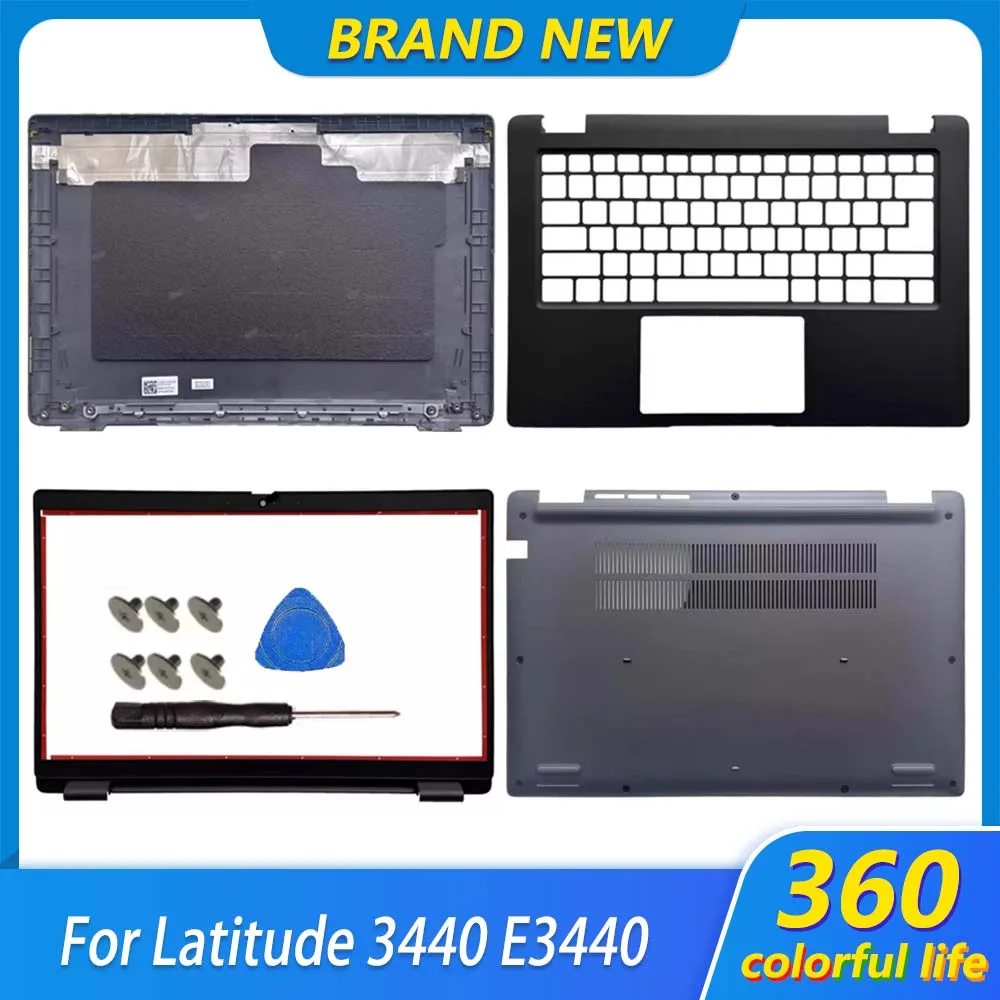 New For Latitude 3440 E3440 Laptop LCD Screen Back Top Cover Front Bezel Palmrest Lower Bottom Case Hinges 067FN7 0R2DCD Housing