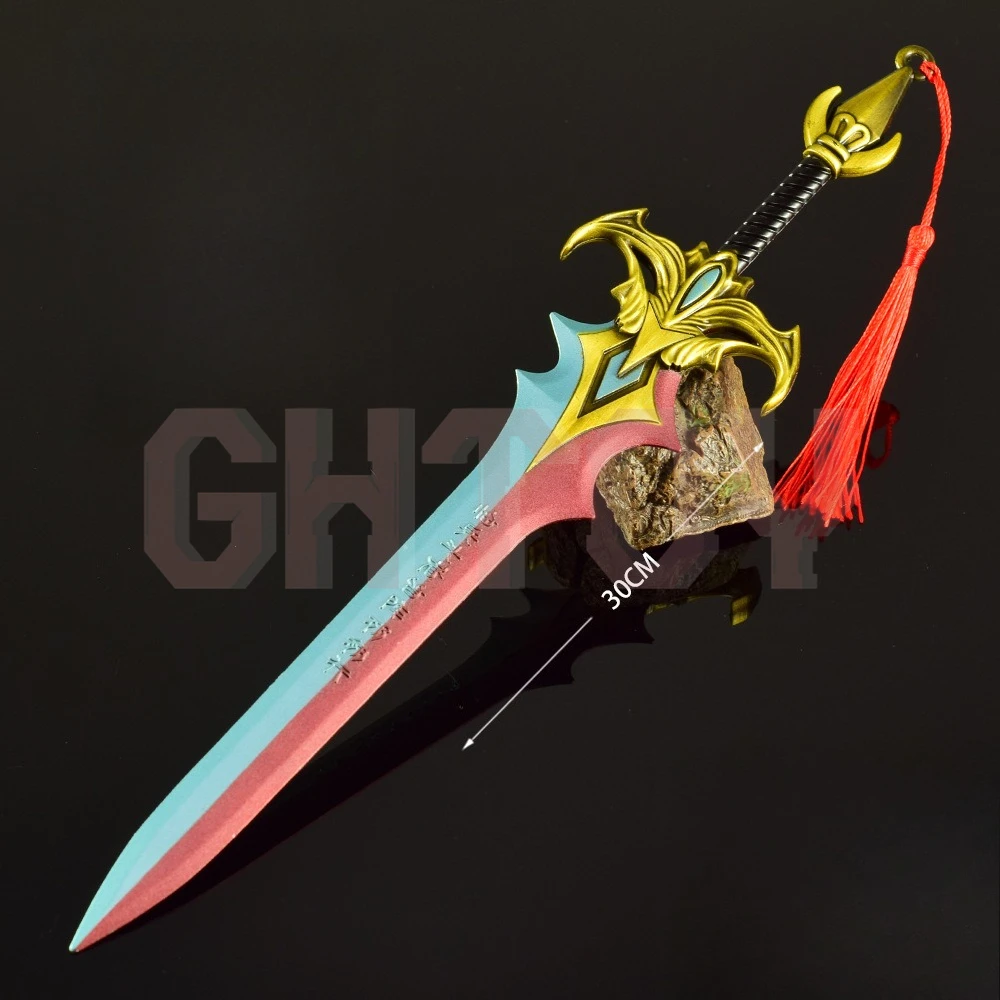 30 سنتيمتر/11.81in اثني عشر شفرة من الآلهة المخصصة لعبة الأجهزة الطرفية تشو شيان السيف شاشة لسطح المكتب جمع هدية عيد ميلاد لصبي