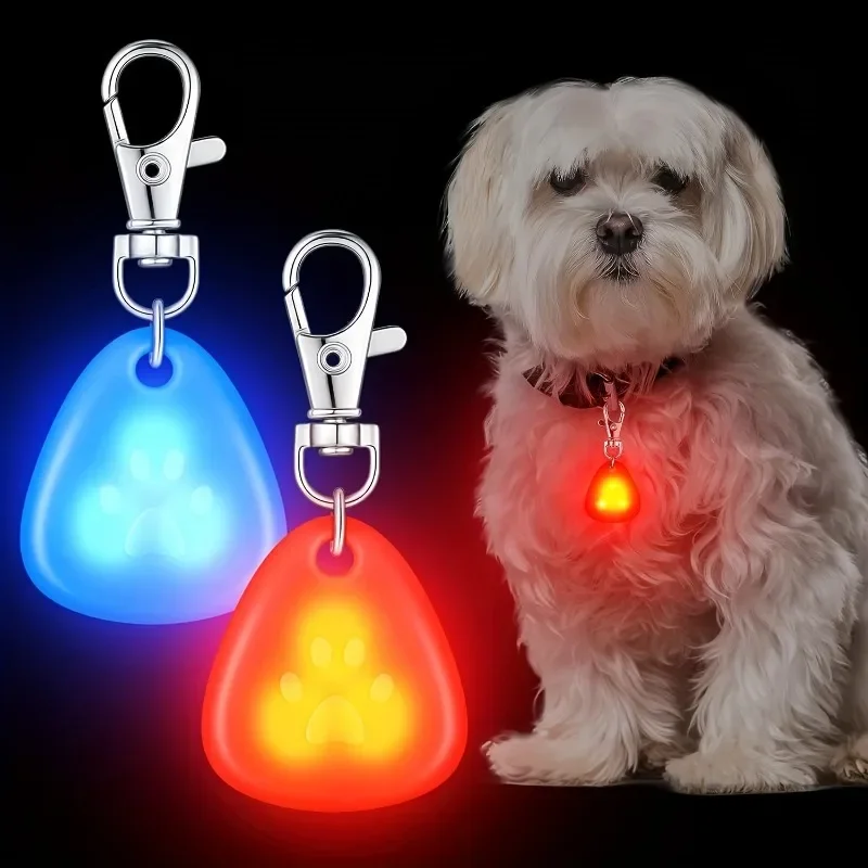 5pcs Dog Neck LED Safety Pendant, Night Dog Walking Anti-lost Light with Flash Mode, Outdoor Backpack Pendant Pet Supplies