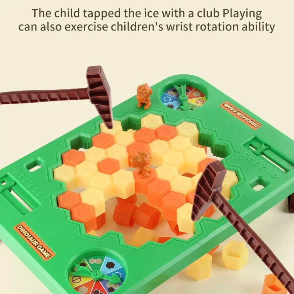 Block Board Game Dinosaur Ice Breaking Game Toy Green Funny Ice Cubes Balance Toy Animals Plastic Dinosaur Trap Toys