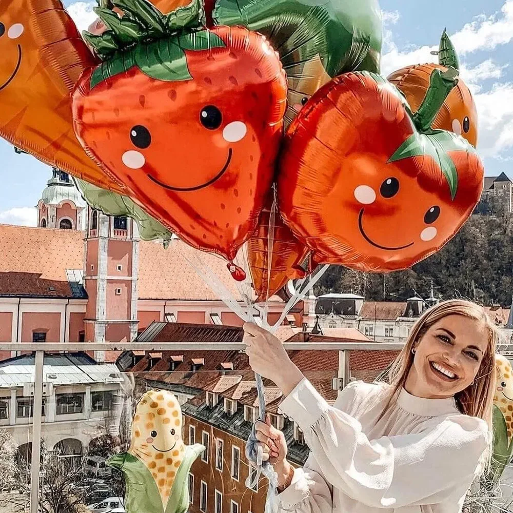 6/8 stücke Obst Ballons Erdbeere Avocado Folie Helium Ballon Wassermelone Orange Kaktus Ballon kinder Thema Party Dekoration – Detail 16