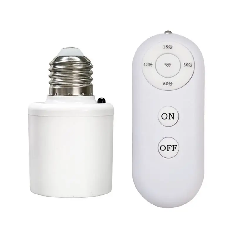 A93E-E27 60W Wireless Remote Control Smart Timer Switch Lamp Holder 110V 220V House Multi Light Switch Bedroom Timer Switch