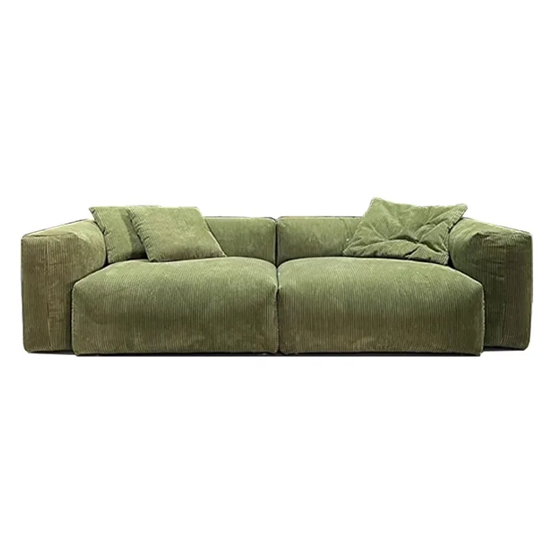 Nordic Retro Cord Stoff Sofa Wohnzimmer Bean Wabi Sand Wind Rot Block mittelalterliche Creme Wind Konkubine Sofa