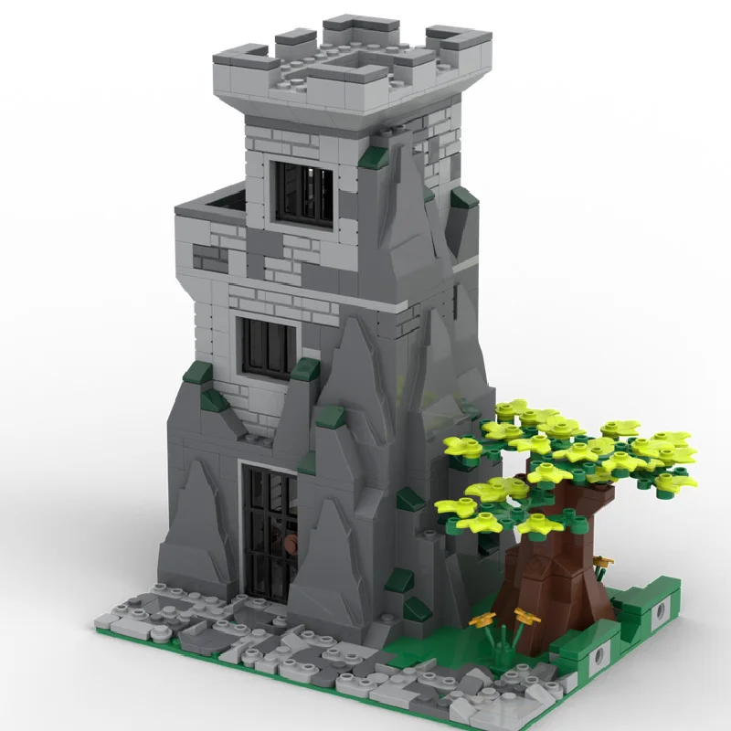 592 قطعة MOC قلعة القرون الوسطى نموذج بناء سحب قلعة السجن كتل العمارة لتقوم بها بنفسك تجميع الأطفال الطوب اللعب الهدايا