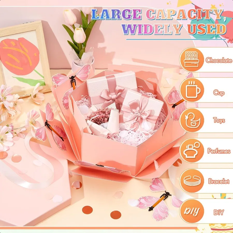 Caja de regalo sorpresa Flying Butterfly grande 12 piezas