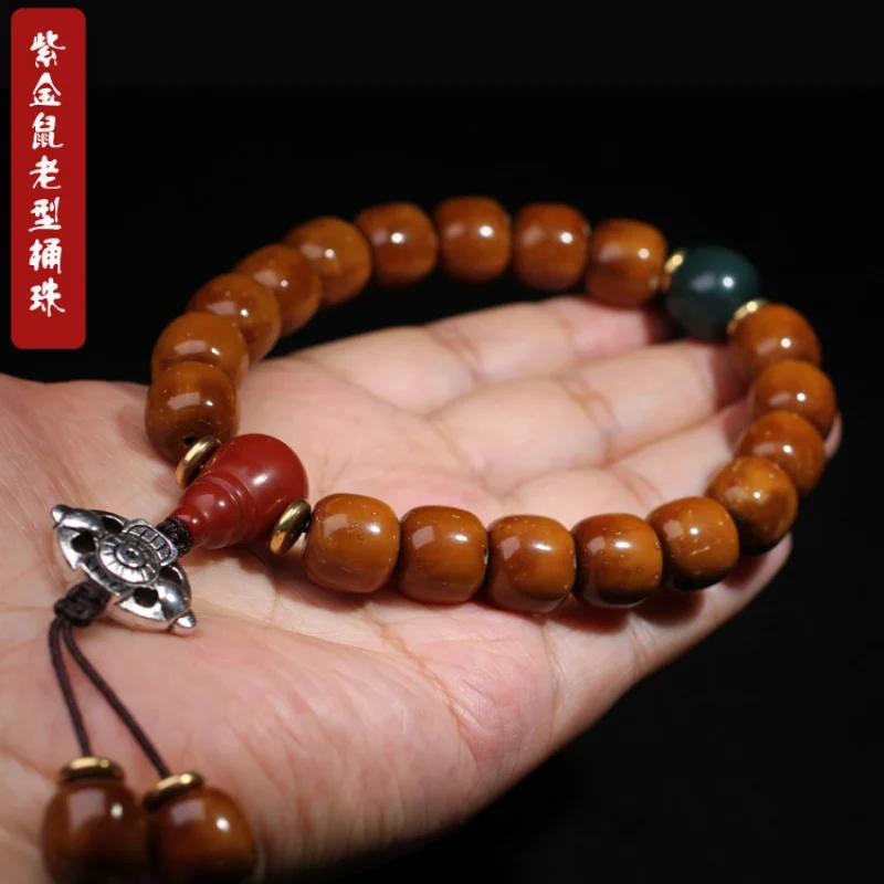 Zi Jin Shu Old Barrel Beads Single Circle Bracelet 18 Handheld Lucky Rat Bodhi Seed Bracelet Available in Multiple Styles