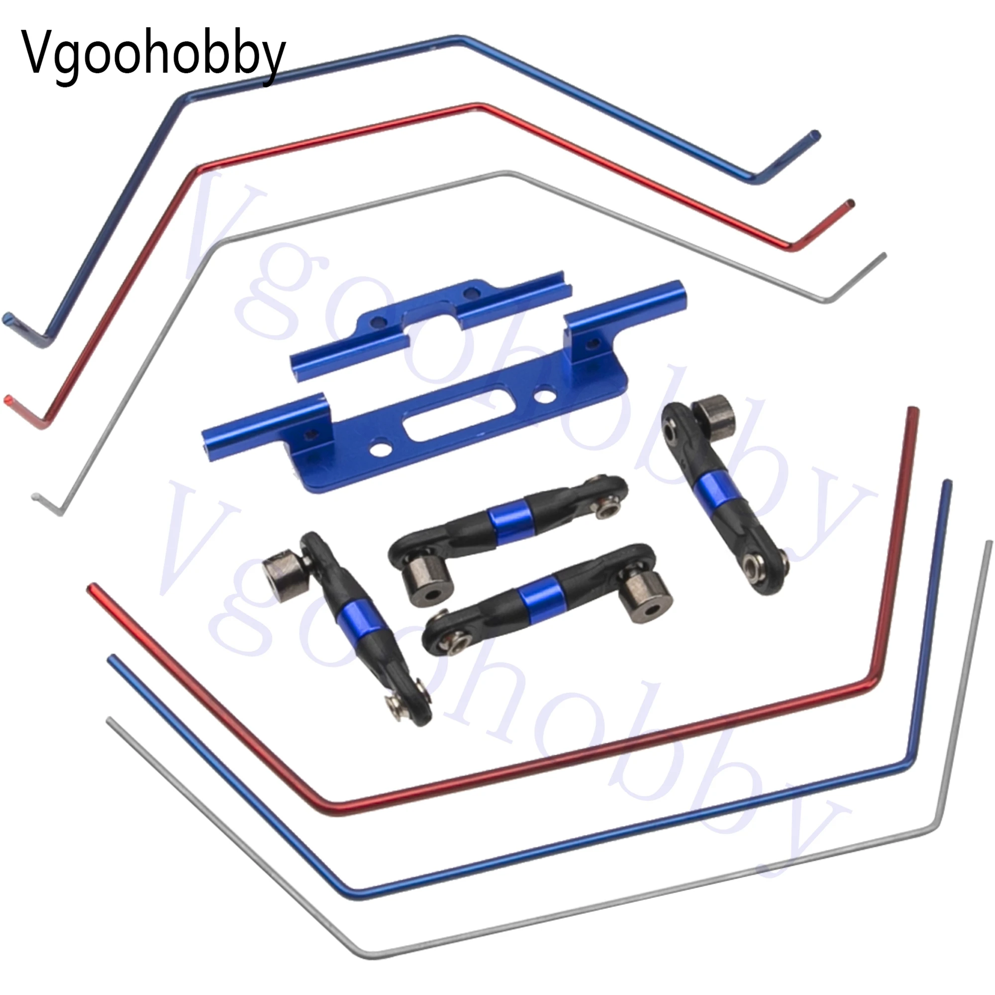 RC Sway Bar Kit Front & Rear Anti-Roll Bar Wide Sway Bar for 1/10 Traxxas Slash 2WD RC Car