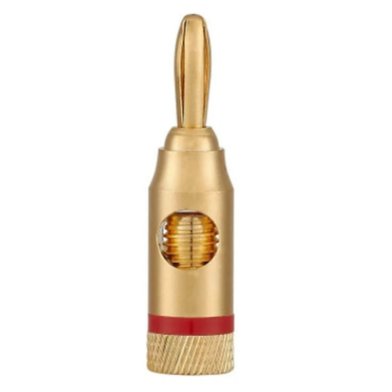 Gold-Plated Banana Plug Or Connector (Open Screw Type) (6 Pairs (12 Plugs)) Audio Plug Speaker Wire Connector