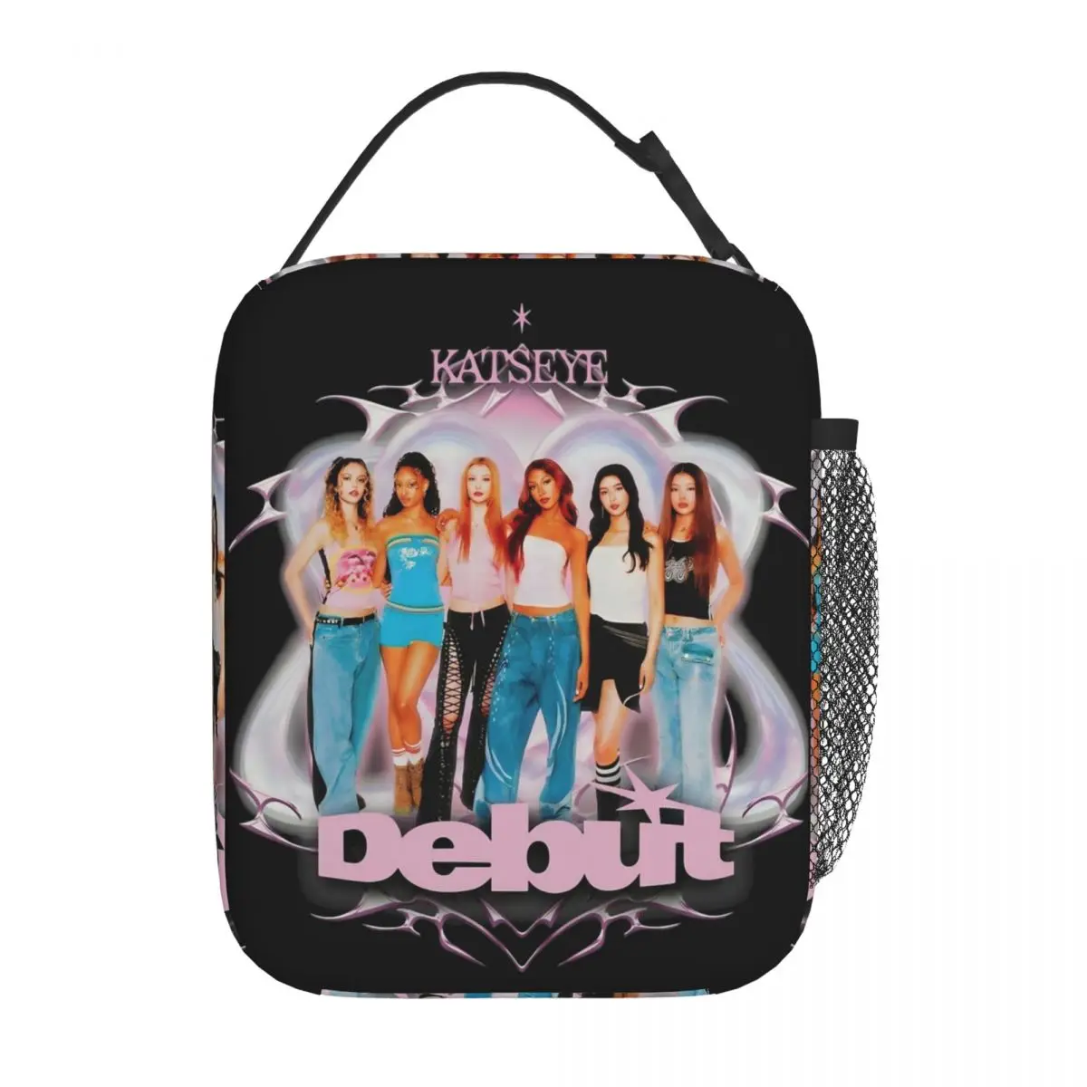Katseye Debut Era Girl Group Insulated Lunch Bag Thermal Bag Reusable Meal Container Portable Tote Lunch Box Food Handbags